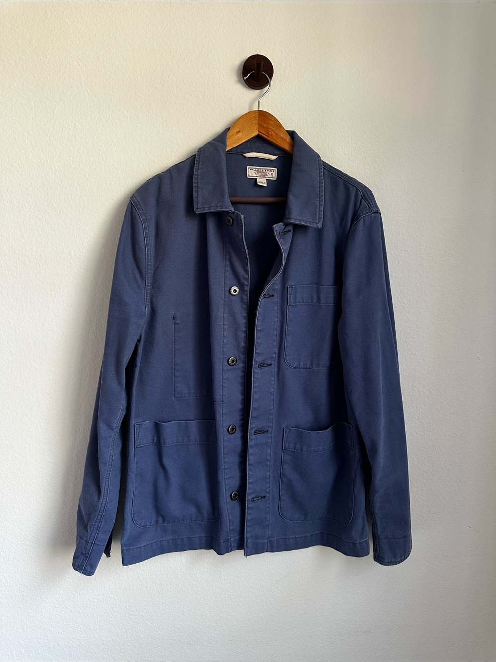 Wallace & Barnes Bleu de Travail Utility Chore Jacket Navy Blue Size S like new